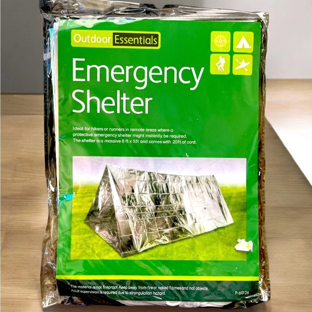 Essentials Emergency Shelter - Green and Silver